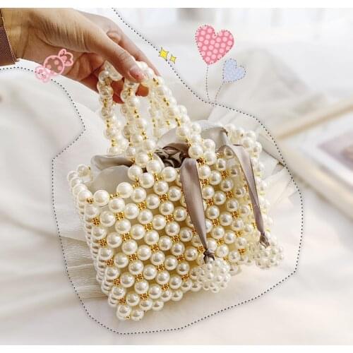 Pearl Handbag Bag Handmade Accessories Handmade DIY Accessories Fashion Banquet Party Shoulder Bag Female 2021 Wedding Bags