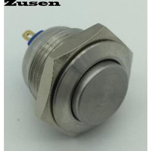 Zusen 16mm high head Soldering pins Stainless steel Momentary Push Button switch(ZS16H-10/J/S)