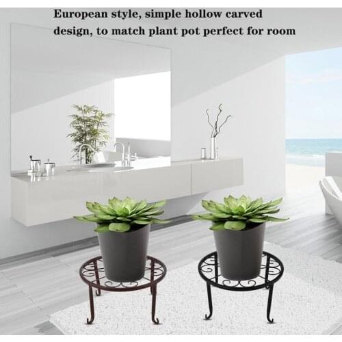 1PC Iron Plant Stand Flower Pot Holder Stool For Home Garden Indoor Outdoor Flower Plant Display Free Standing Bonsai Holder