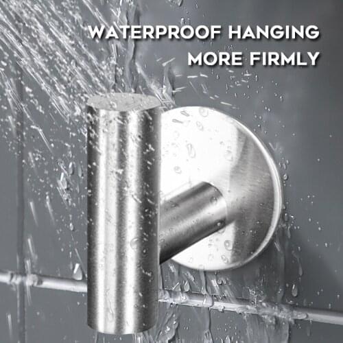 1Pc Stainless Steel Multifunctional Hook Bathroom Waterproof Shelf Wall Mount Storage Hook Home Kitchenware Rag Storage Hook