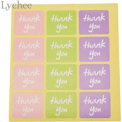 120pcs Thank You Sticker Labels DIY Rectangle Sealing Label Stickers Adhesive Kraft Wedding Birthday Party Decoration