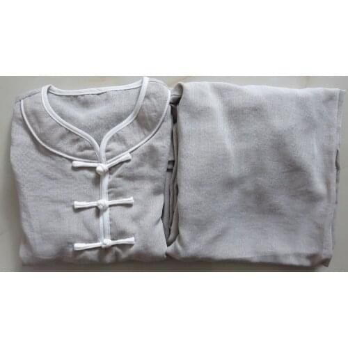 20color women CUSTOMIZE high-grade Linen wushu kung fu suits Wudang tai chi uniforms taoist clothing blue/green/grey/pink/red