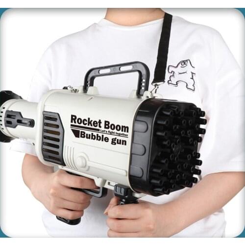 2021 Kids Gatling Bubble Gun Toys Summer Soap Water Bubble Machine Plastic Electric Magic Bubble Machine Children Bath Toys