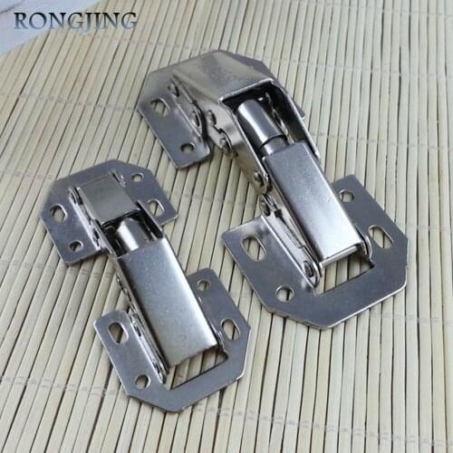 4pcs Free Slot Cabinet Hinges Wholesale No-Drilling Hole Cabinet Hinge Mahjong Machine Bridge Shaped Spring Frog Hinge