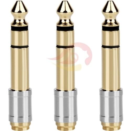 50Pcs Brass 6.5mm 1/4" 6.35mm Male Plug to 3.5mm 1/8" 3.5 Female Jack Stereo Headphone Audio Adapter TRS Connector