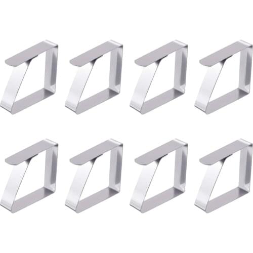 8/16 Pcs Tablecloth Clips Stainless Steel Table Cloth Clamps Flexible Picnic Table Cover Holders