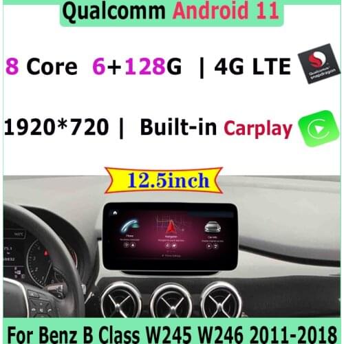 12.3" Snapdragon 8Core 4+64G Android 10 Car Multimedia Player GPS Stereo Radio Video for Mercedes Benz B Class B180 W245 W246