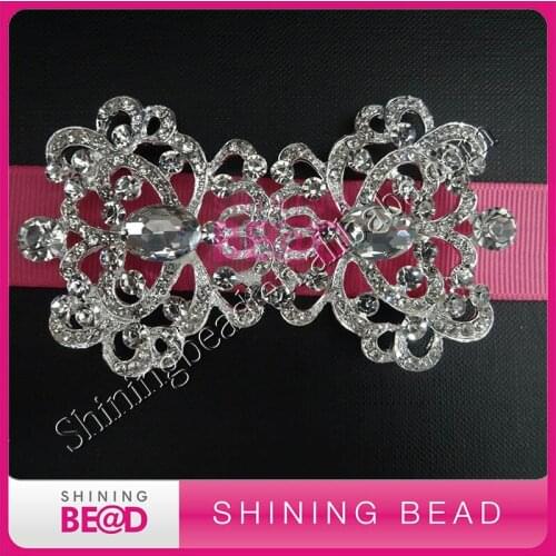 FREE SHIPPING,Sliver Clear Rinestone Wedding Clasp Buckles For Ribbon/Invitation Cards/Dress,Fashion Buckles,50set a lot