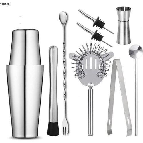 Boston Shaker Professional Stainless Steel Bartender Wine Cup Cocktail Mixer Martini Cocktail Shaker Bar Set