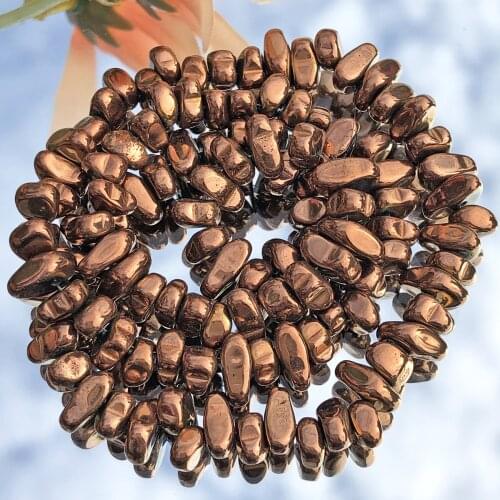 4-8mm Natural Stone Red Copper Hematite Irregular Gravel Stone Spacer Loose Beads for Jewelry Making Diy Bead Bracelet Finding