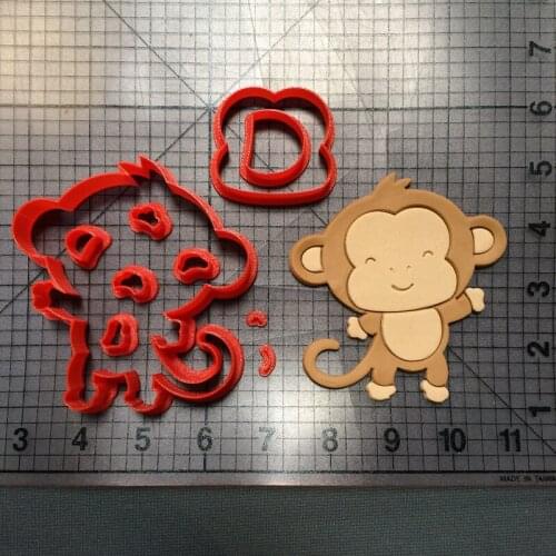 Baby Monkey Frosting Cookie Mold 3d-Printed Cookie Mold Homemade Parent-Child DIY Sugar-Turning Baking Tool Cake 3D Cutting Mold