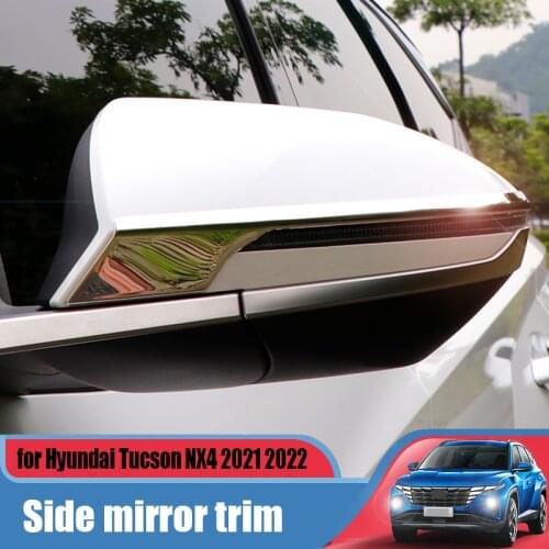 For Hyundai Tucson NX4 2021 2022 side mirror stainless steel anti-collision decorative high-gloss strip modification
