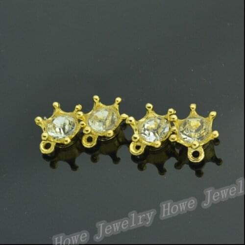 75 pcs Enamel Alloy Gold-color Jewelry Inlaid brick Crown Pendants charms for bracelet necklace DIY jewelry making JC-562
