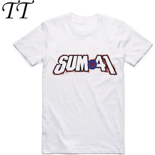 2019 Fashion Men Print SUM 41 T Shirt O-Neck Short Sleeve Summer SUM41 Punk Band Popular Rock Cool Casual Top Tee Hip Hop Tshirt