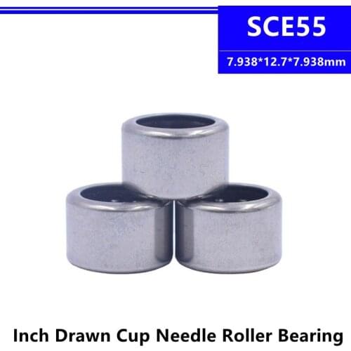 50pcs/100pcs SCE55 7.938*12.7*7.938mm Inch Size Drawn Cup Needle Roller Bearing 7.938x12.7x7.938mm BA55