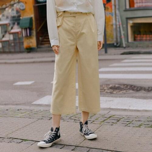 INMAN Spring Literary Retro Fashion Leisure Loose Pant With Belt Women Pant