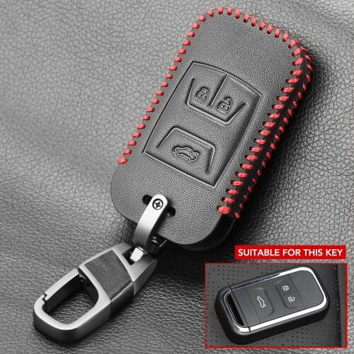 Leather Car Key Cover For Chery Tiggo 3 8 7 5X 2019 2020 Smart Keyless Remote Fob Protect Case Keychain Holder Car accessories
