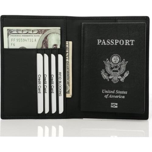Genuine Leather Passport Cover Business Trip Boarding Certificate Protection Case Women Wallet Card Organizer Holder Accessories