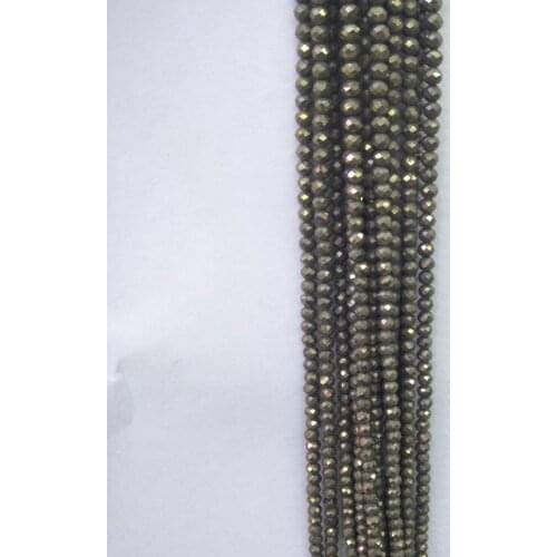 4mm Round Faceted Natural Pyrite Stone Beads Fit DIY Bracelet Necklace Jewelry Making Loose Gem Stone Beads Strand 15