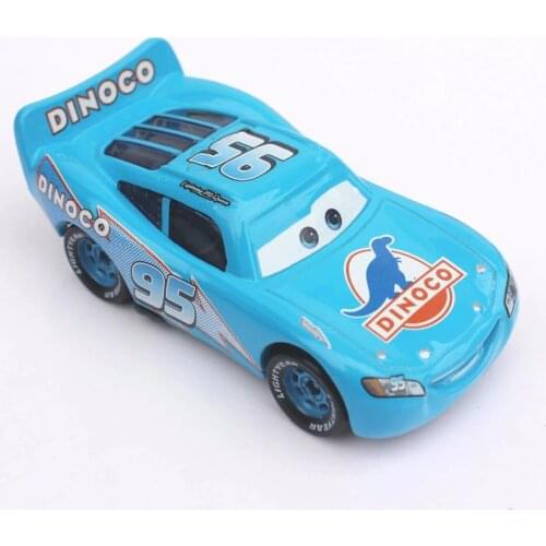 Pixar Cars 2 No.95 Blue Dinico Lightning McQueen 1:55 Scale Diecast Metal Alloy Model Car Brio Cute Toys For Kids Gifts