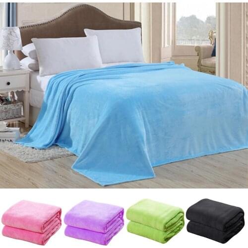 100*70cm Soft Solid Color Warm Blanket Bed Blanket Throw Blanket Home Living Room Bedspread Bedding Cover Rug Decor