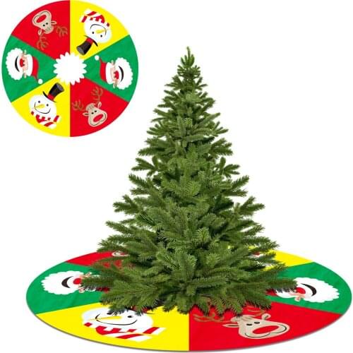 Newly Handmade Christmas Tree Skirt Colorful Brushed Cloth Xmas Holiday Decorations Practical Party Supplies for Home Bar