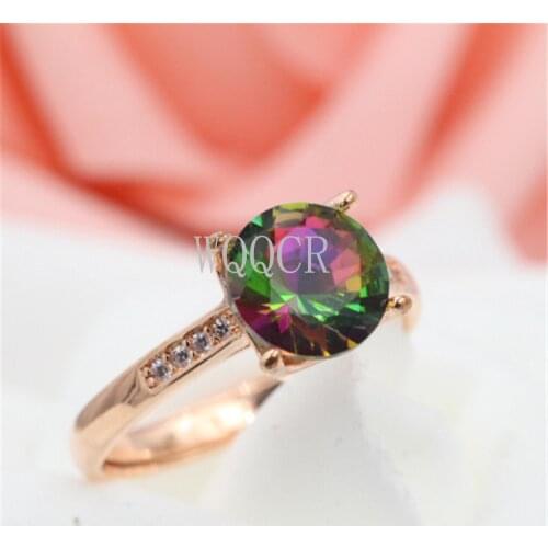 High Jewelry Adjustable Size Engagement Wedding Rings Cubic Zirconia Rose Gold CZ Stone Jewelry Gift for Women Wholesale
