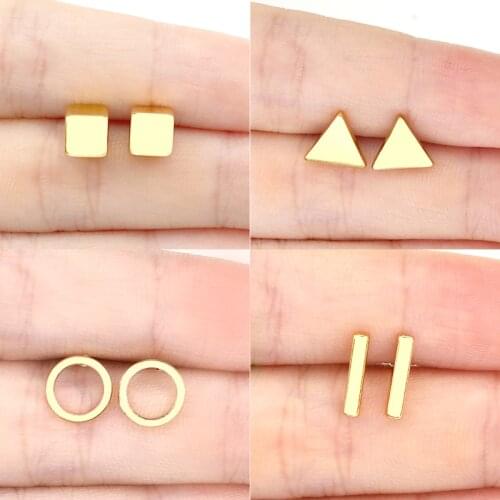 Wholesale Hoop Earrings Stud Earring Round Triangle Square Geometry Mens Earrings e Girl Safety Pin Earrings Gift Jewelry Sets