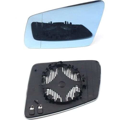 Pair Blue Heated Door Mirror Glass & Backing Fit for 2010-2016 BENZ E-Class W212