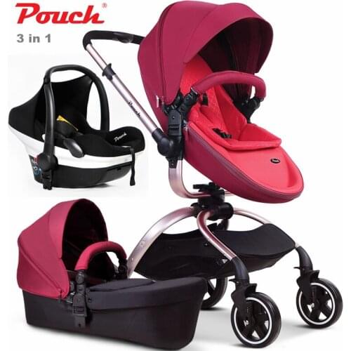 Luxury Baby Prams 3 in 1 Cart , Baby Stroller / Puchair + Independent Bassinet + Safety Car Seat