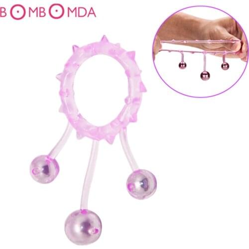 Silicone Penis Ring Enlargement Cock Ring with Balls Delay Ejaculation Sex Toys for Men Male Erection Stretcher Erotic Toys