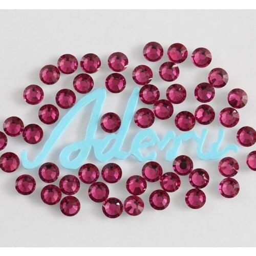 Aderu fuchsia 708 super shiny lead free crystal hot fix rhinestone for nail art ornament garment shoe hat scarf phone decoration