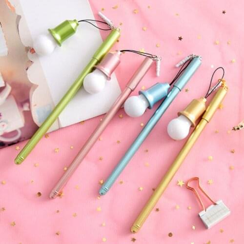 1pcs Light Bulb Gel Pen 0.38mm Kawaii Stationery Cute Pens Novelty Cute Gel Pens Stationery Cartoon Pen Kawaii School Supplies