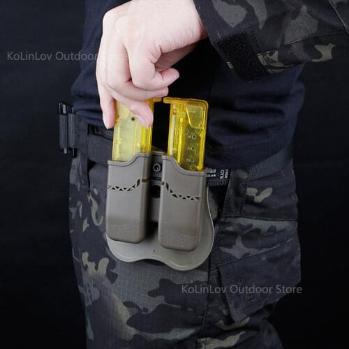 Tactical Quick Draw Double Magazine for Glock 1911 Magazine Pouch MOLLE System Belt Holster Multiple Colors Available