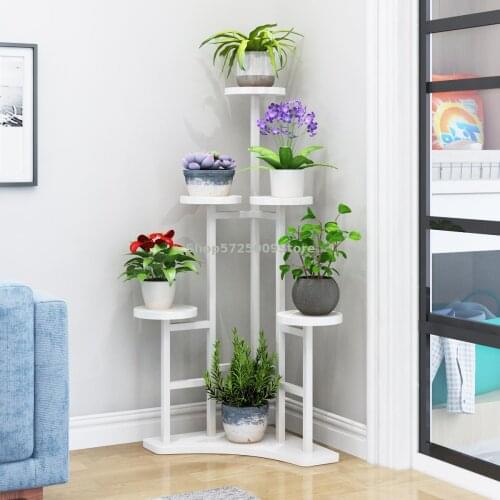 Living room balcony flower stand corner multi-layer floor flower stand green radish hanging orchid shelf space saving