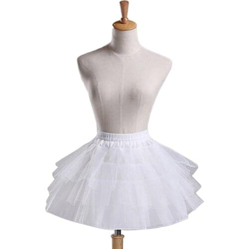 Women Girls Vintage Multilayer Pleated Petticoat Ballet Bubble Short Tutu Skirt