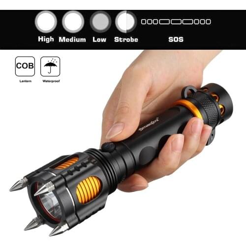 Strong Light Bright LED Self-defense Flashlight Emergency Disaster Multi-function Car Window Breaker Escape Fire Rescue Hammer42