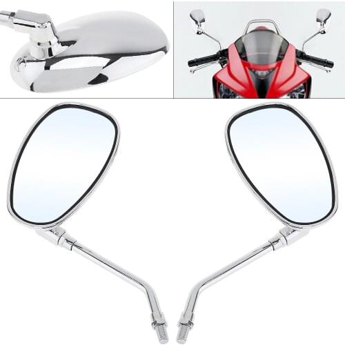 2pcs 10mm Modified Plated Universal Motorcycle Rearview Mirror Side Mirrors Left and Right for Motorcycle / Motorbike