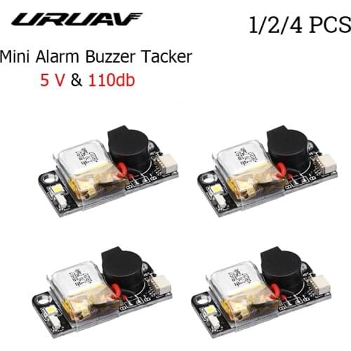 1/2/4 PCS URUAV UR6 5V Super Loud 110dB Buzzer Tacker w/ Lipo Battery LED Light for RC FPV Racing Drone RC Quadcopter RC Parts