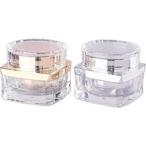 100pcs 15ml Upscale Empty Acrylic Cosmetic Face Cream Lotion Eye Cream Sample Bottles Jars Pot With Screw Lid and PP Liner