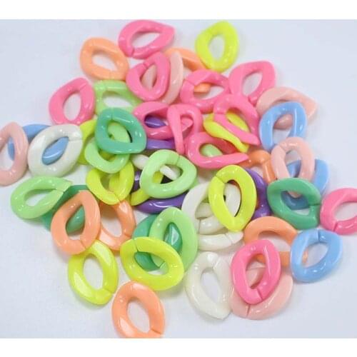 100pcs/bag Detachable Plastic colored buckle beads DIY Handbag Key Strap Necklace Accessories Acrylic Chain 17*23cm