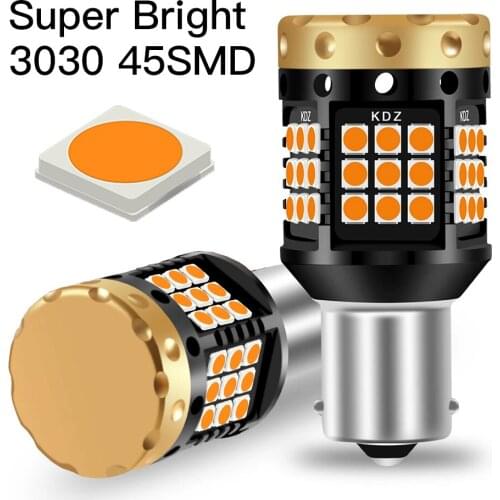 2pcs Bau15s PY21W 7507 LED Canbus No Hyper Flash 1156 P21W Ba15s W21W Turn Signal Light Bulb Built-in Resistor Error Free Orange