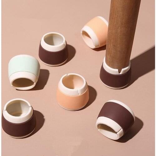 4pcs Silicone chair leg cap Socks Non-Slip stoel table feet Covers wear-resistant Furniture foot Protective Case cushion pad