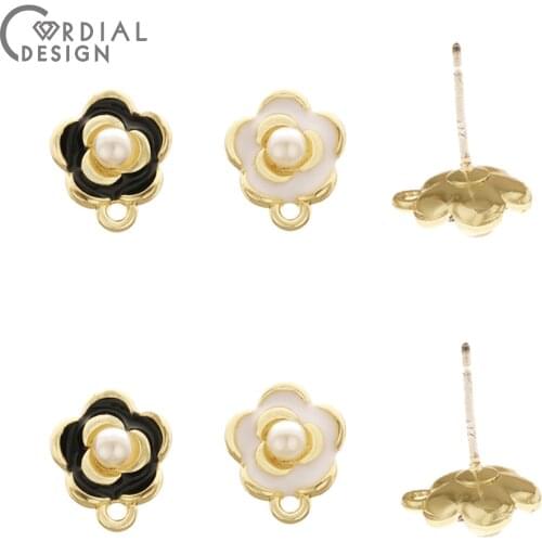 Cordial Design 100Pcs 9*10MM Jewelry Accessories/Paint Effect/Flower Shape/DIY Making/Earrings Stud/Jewelry Findings Components