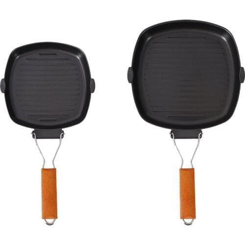20/24cm Non Stick Steak Frying Pan Pot Collapsible Camping Barbecue BBQ Grill Skillet Baking Pan Kitchen Foldable Steak Pot