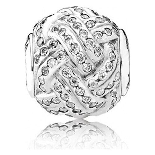 Authentic 925 Sterling Silver Bead Friendship Charm Fit Fashion Women Pandora Essence Bracelet Bangle Gift DIY Jewelry