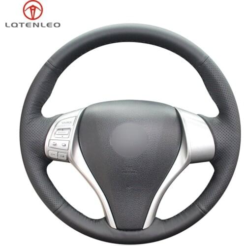 Black PU Artificial Leather DIY Car Steering Wheel Cover For Nissan Teana 2013-2018 Altima 2013-2018 X-Trail 2014-2017 Qashqai