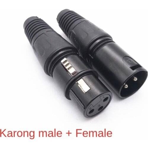1pcs/2pcs/5pcs Black Three-core XLR Hair Fever Professional Microphone XLR Balanced XLR 3-core Card Faucet Female Male Plug
