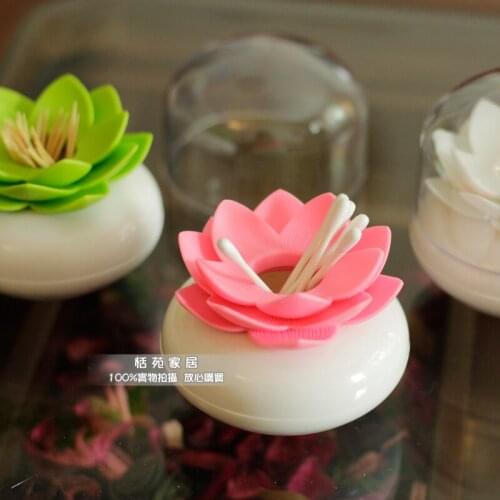 Rustic Style Lotus Toothpick Holder Cotton Swab Box Plastic Toothpicks Storage Home Decor 2 Pieces/Lot Free Shipping