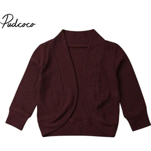 Pudcoco 2019 New Fashion Baby Boy Girl Coat Winter Autumn Warm Solid Cardigan Wool Knitted Cloth With Soft Nap Cute Fall Coat